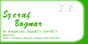 szeraf bognar business card